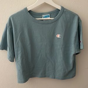 CHAMPION Heritage Womens Light Blue Crop Tee